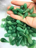 4pcs 10x24mm Green Aventurines Flower Beads DIY Necklace