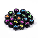 Mixed Letter Acrylic Beads Round Flat Alphabet Digital Cube Loose Spacer Beads