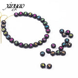 Mixed Letter Acrylic Beads Round Flat Alphabet Digital Cube Loose Spacer Beads