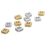 5Pcs/lot Square Spacer Beads 6.5mm CZ Loose Hollow Beads DIY Jewelry Making
