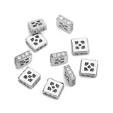 5Pcs/lot Square Spacer Beads 6.5mm CZ Loose Hollow Beads DIY Jewelry Making
