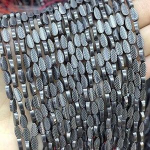 8MM Hematite Tree Leaf Stone Beads for Jewelry Making