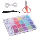 Glass Seed Beads 3mm 20 Colors Mini Set Kit with Letter Beads for Jewelry Making