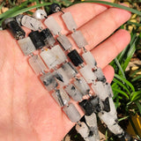 8x11mm Faceted Rutilated Quartz Cylinder Loose Beads 7.5inch