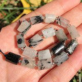 8x11mm Faceted Rutilated Quartz Cylinder Loose Beads 7.5inch