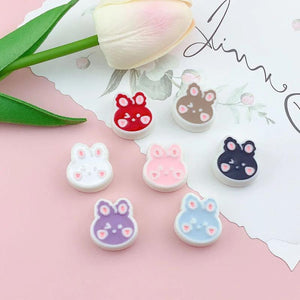 10Pcs Acrylic Rabbit Head Loose Beads For DIY Jewelry Making