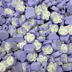 10Pcs Acrylic Rabbit Head Loose Beads For DIY Jewelry Making