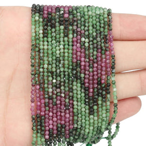 Faceted Rubys Zoisite Stone Beads Round Loose Spacer Beads for Jewelry Making