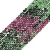 Faceted Rubys Zoisite Stone Beads Round Loose Spacer Beads for Jewelry Making