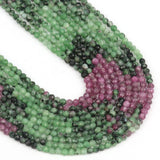 Faceted Rubys Zoisite Stone Beads Round Loose Spacer Beads for Jewelry Making