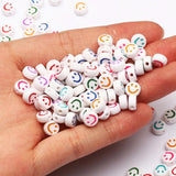 4x7mm Mixed Emotion Acrylic Beads Flat Round Loose Beads