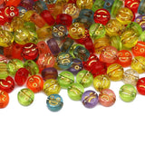 4x7mm Mixed Emotion Acrylic Beads Flat Round Loose Beads