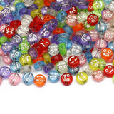 4x7mm Mixed Emotion Acrylic Beads Flat Round Loose Beads