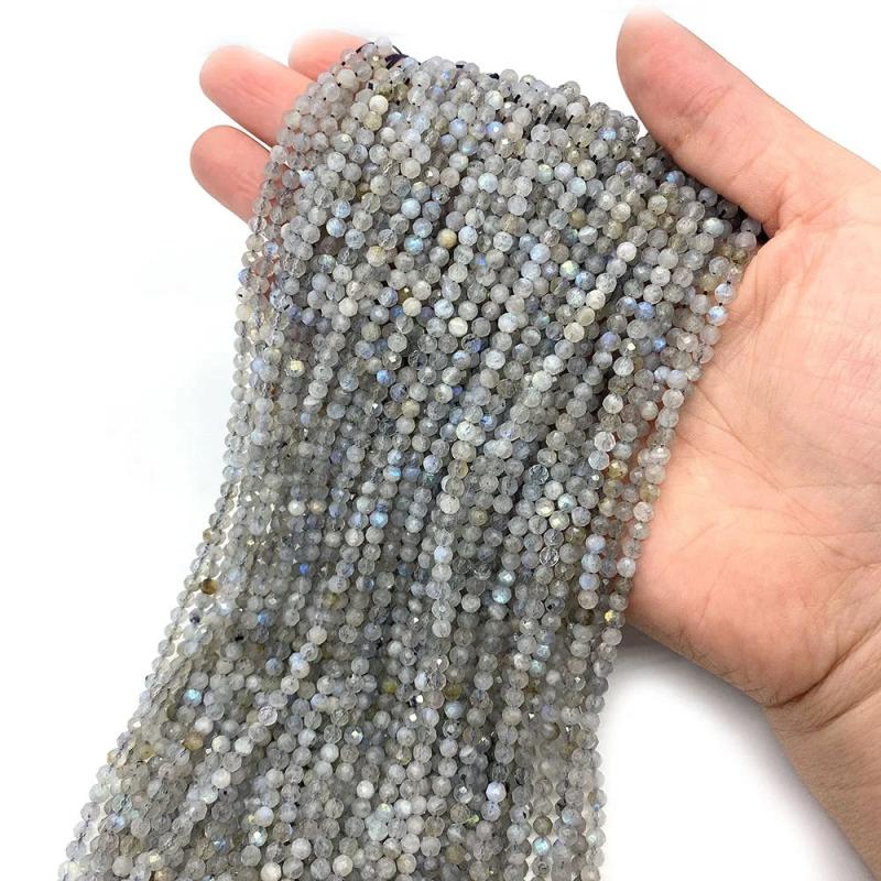 Faceted Gray Apatite Spinel Quartz Loose Beads 2/3/4mm