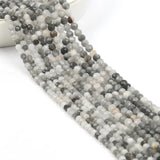 Gray Labradorite Stone Beads 2-4mm Round Spacer Bead for Jewelry Making 15''