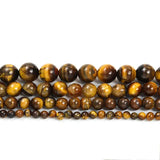 Yellow Tiger Eye Stone Beads Round Loose Spacer Beads for Jewelry Making DIY