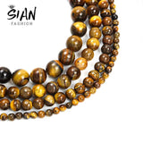 Yellow Tiger Eye Stone Beads Round Loose Spacer Beads for Jewelry Making DIY