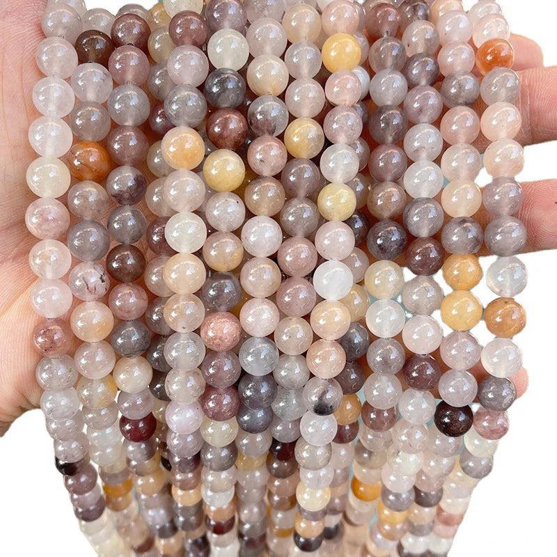 Natural Violet Tai Cui Jade Stone Round Beads DIY Jewelry Accessories