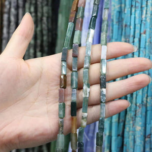 Natural Stone Rectangular Scattered Bead Agates String 4x13mm