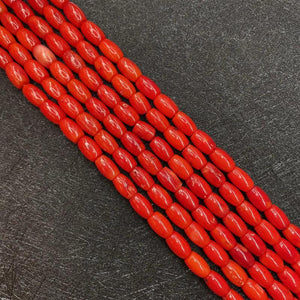 Red Coral Rice Beads Bulk Jewelry DIY Accessories