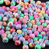 Polymer Clay Flower Pattern Beads Mix Colors for DIY Jewelry Making