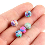 Polymer Clay Flower Pattern Beads Mix Colors for DIY Jewelry Making