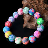 Polymer Clay Flower Pattern Beads Mix Colors for DIY Jewelry Making