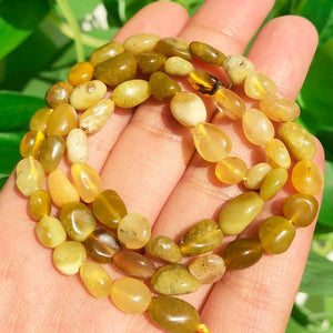 6-8mm Natural Yellow Opal Loose Stone Beads 15inch