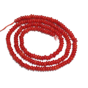 Red Natural Abacus Shape Coral Beads 2x3.5mm
