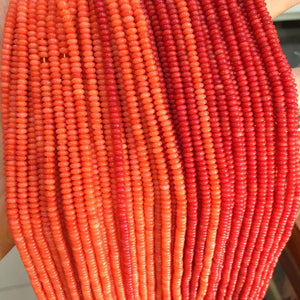 Red Natural Abacus Shape Coral Beads 2x3.5mm