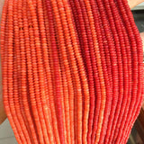 Red Natural Abacus Shape Coral Beads 2x3.5mm