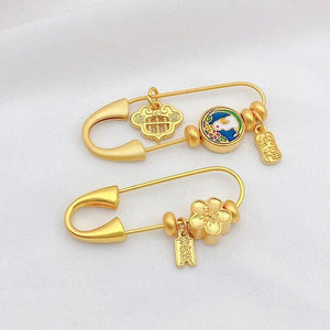 Gold-Plated Copper Creative Pin 2pcs DIY Earring Jewelry Findings