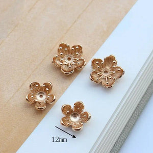 Gold-plated Copper Retro Flower Hairpin 6pcs/lot for DIY Earrings