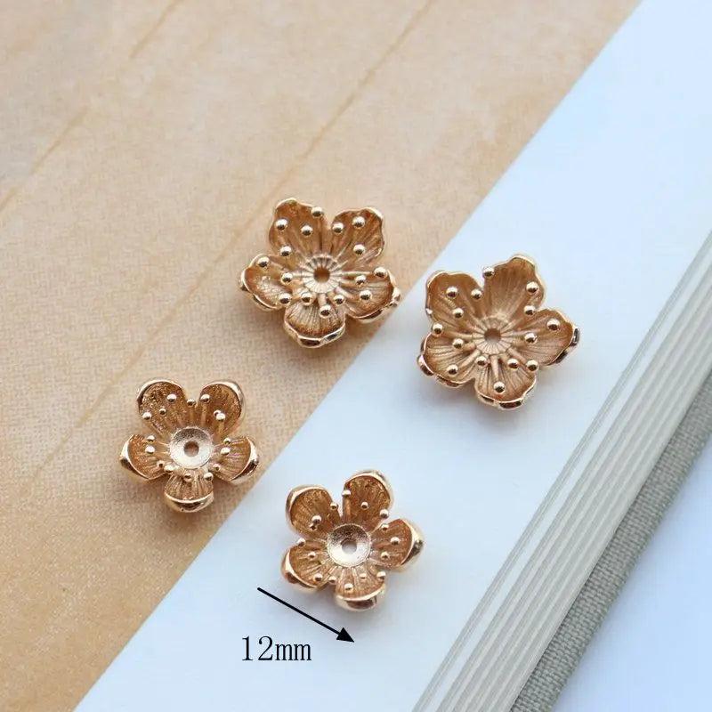 Gold-plated Copper Retro Flower Hairpin 6pcs/lot for DIY Earrings