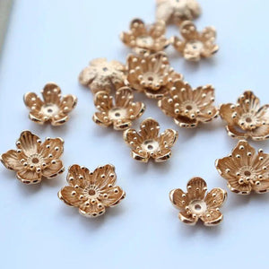 Gold-plated Copper Retro Flower Hairpin 6pcs/lot for DIY Earrings