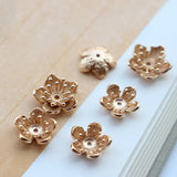 Gold-plated Copper Retro Flower Hairpin 6pcs/lot for DIY Earrings
