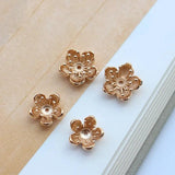 Gold-plated Copper Retro Flower Hairpin 6pcs/lot for DIY Earrings
