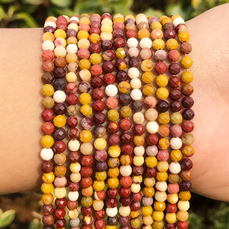 Faceted Mixed Mookaite Gems Stone 3-4mm Spacer Beads 15''