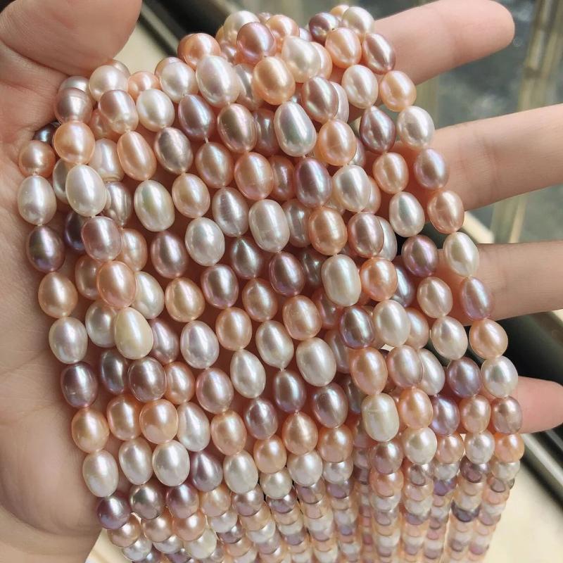 7-8mm Rice Shape Freshwater Pearl Strand for Jewelry Making