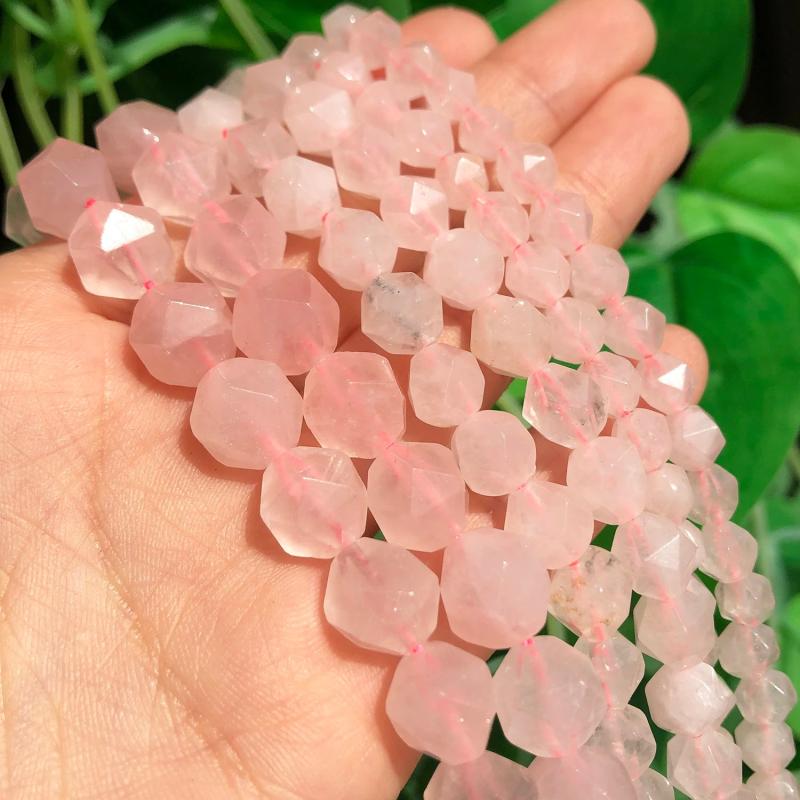 Pink Quartz Faceted Round Beads 6 8 10mm for DIY Bracelets