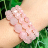 Pink Quartz Faceted Round Beads 6 8 10mm for DIY Bracelets