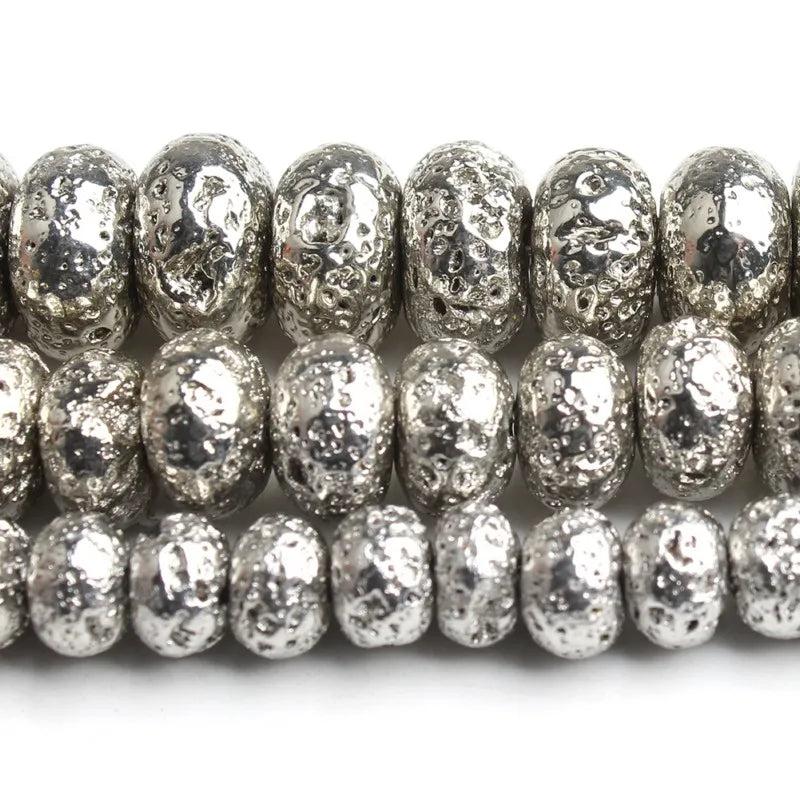 6/8/10mm Silver Hematite Stone Beads for DIY Bracelet