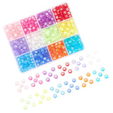 600Pcs Round Acrylic Letter Beads Mixed 12Colors for DIY Key Chains