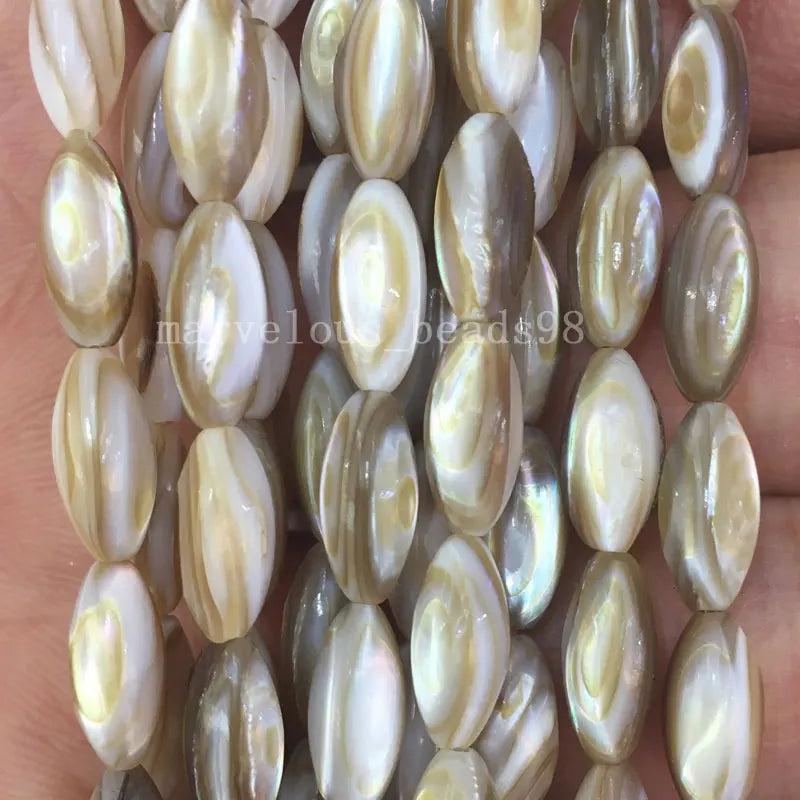 Mother of Pearl Shell Rice Loose Beads Jewelry G8216