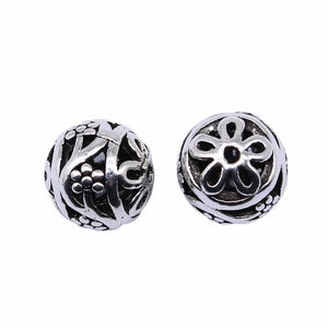10pcs Antique Silver 3D Spherical Hollow Beads DIY Jewelry Findings