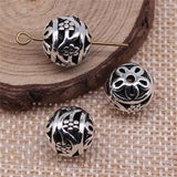 10pcs Antique Silver 3D Spherical Hollow Beads DIY Jewelry Findings