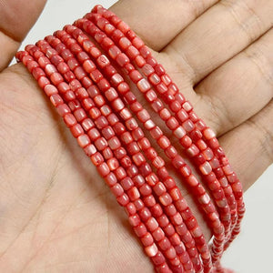 3mm Red Shell Bead Cylinder Round Loose Bead Jewelry DIY
