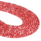 3mm Red Shell Bead Cylinder Round Loose Bead Jewelry DIY