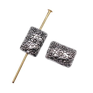 20pcs Flower Small Hole Bead Charms Jewelry Making DIY Bracelet Antique Silver