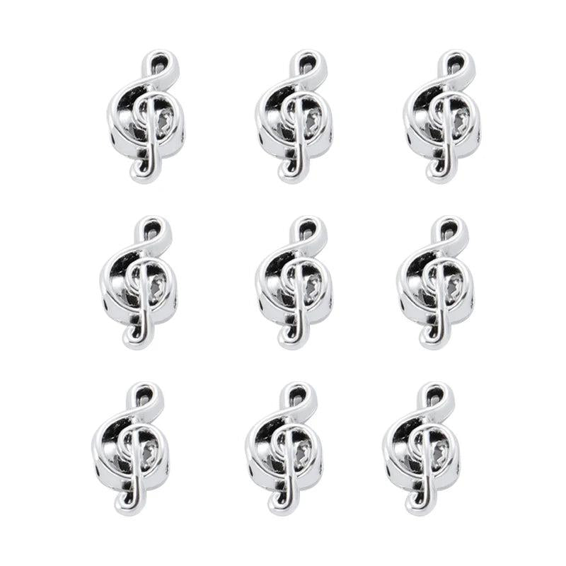 10pcs Hollow Note Shape Beads For Jewelry Making